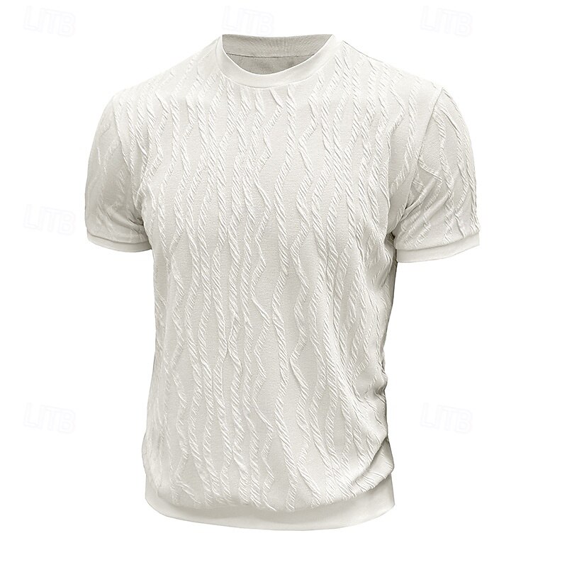 Men's T Shirt Tee Short Sleeve Shirt Tee Top Short Sleeve Crew Neck Summer Plain Fashion Designer Basic Patchwork Vacation Street Going out Black White Top Tee for Men2