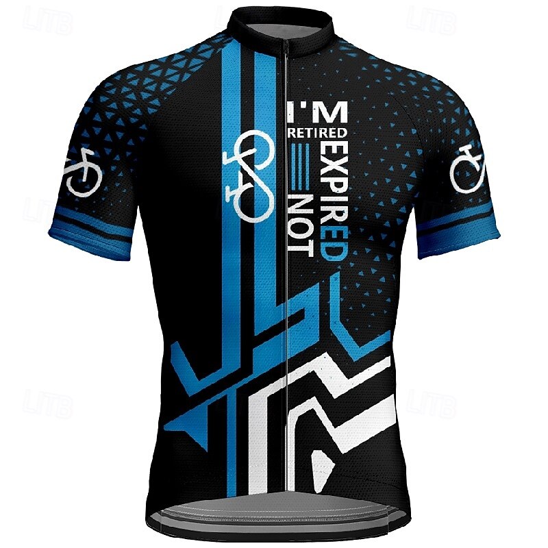 Men's Cycling Jersey Geometic Letter & Number Short Sleeve Bike Tee Tshirt Jersey with 3 Rear Pockets Mountain Bike MTB Quick Dry Anatomic Design Wicking Breathable Sports Yellow Red Blue Clothing