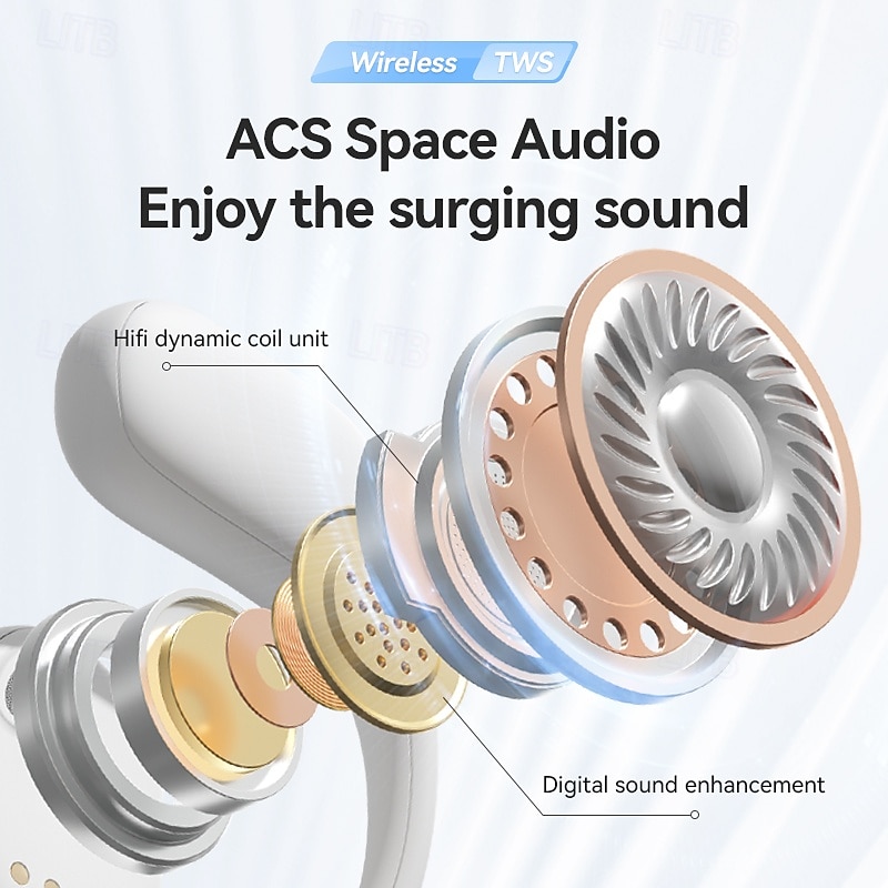 Open Ear Headphones Bluetooth 5.3 Bone Conduction Wireless Earbuds with Digital Display Charging Case Waterproof Immersive Stereo Sound Sport Headset with Mic for Running Walking Workout4