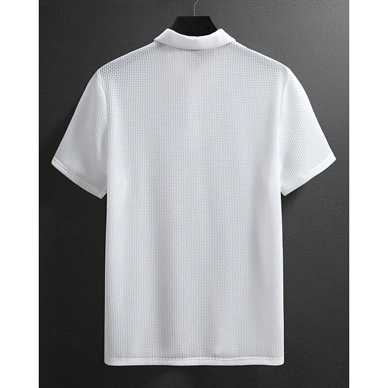 Men's Golf Shirt Golf Polos Shirts Work Casual Lapel Short Sleeve Basic Modern Plain Buttons Summer Regular Fit Black White Yellow Navy Blue Khaki Coffee Golf Shirt2