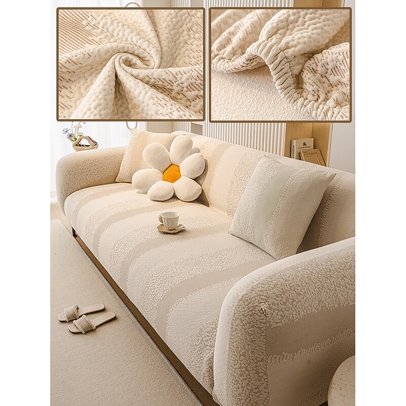 All-Season Cotton Sofa Cover Modern Minimalist Design, Pet-Friendly, Anti-Fouling, Anti-Slip, Dustproof, and Scratch-Resistant. Perfect for L-Shaped and 1/2/3/4-Seat Sofas Durable Sofa Protector2