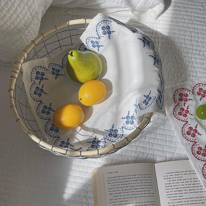 Vintage French Pastoral Style Pure Cotton Embroidered Placemats, Tablecloths, Napkins, Dessert Shops, Props, Desktop Decorations, Background Fabrics4