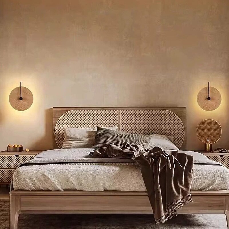 Indoor Vintage Country Indoor Wall Lights Living Room Bedroom Stone Wall Light 110-120V 220-240V 7 W2