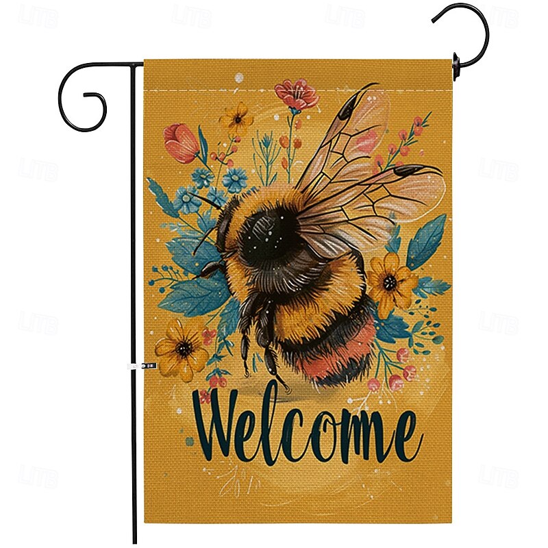 Summer Bees Garden Flag 12 x 18 Inch Yard Patio Flags, Small Garden Flags for Outside, Outdoor Flags, Holiday Garden Flags4