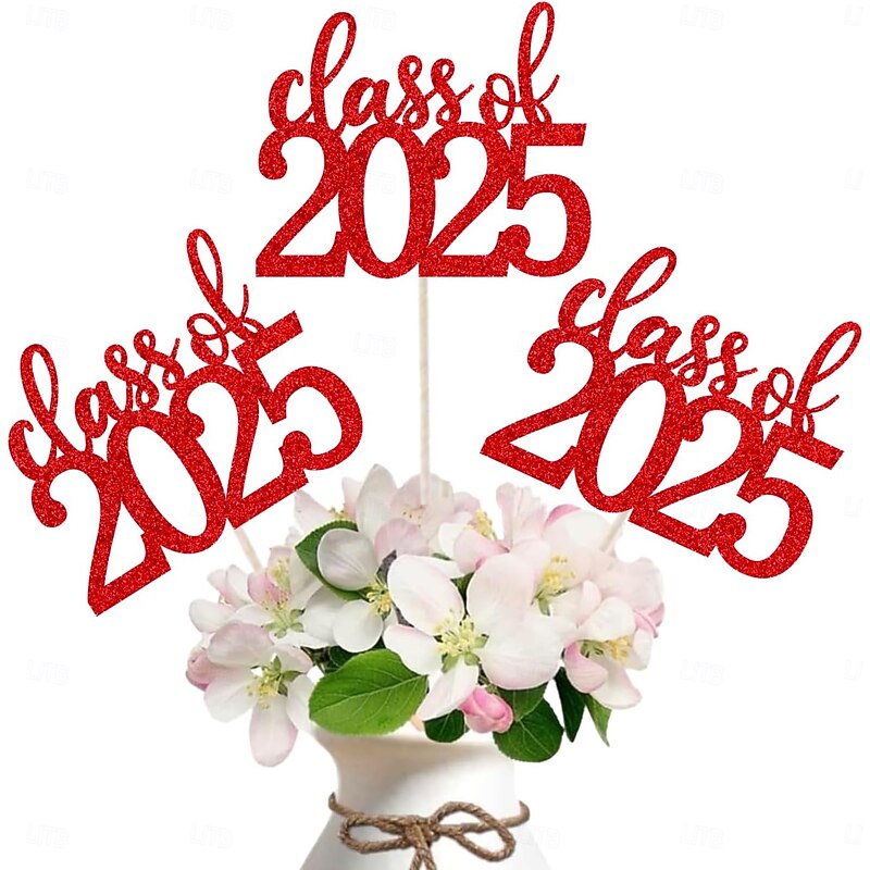 100 Pack Double Sided Class of 2025 Graduation Party Centerpiece Sticks Centerpiece Table Decorations for 2025 Graduation Party Decoration Party Supplies4