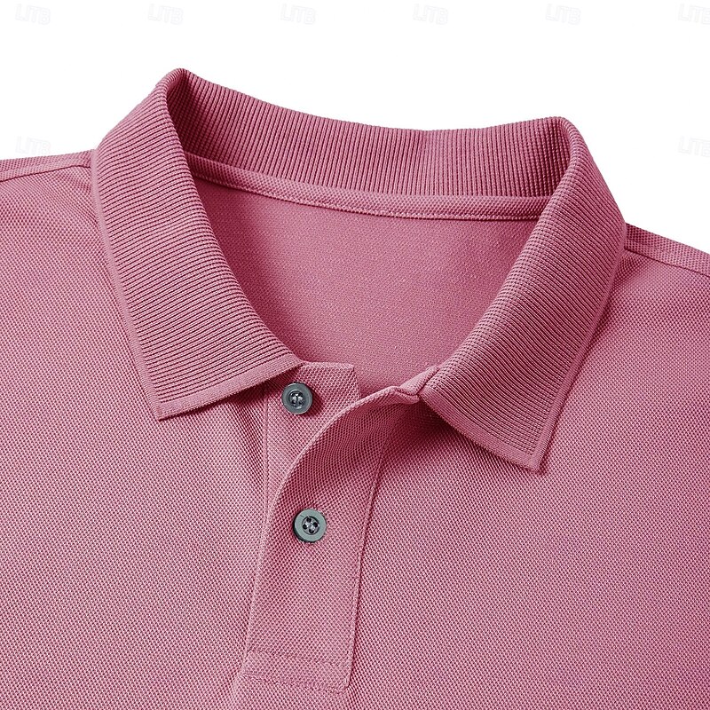 Men's Cotton Linen Polo Work Street Turndown Short Sleeve Vacation Fashion Solid Color Buttons No Pilling Summer Spring Dark Grey Dark Pink Navy Blue Beige3