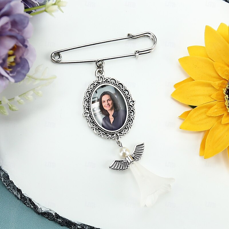 Personalized Graduation Pin Brooch Custom Photo Charm Best Wedding Graduation Memorial Sympathy Gift for Anniversary or Birthday Ideal for Friends, Family3