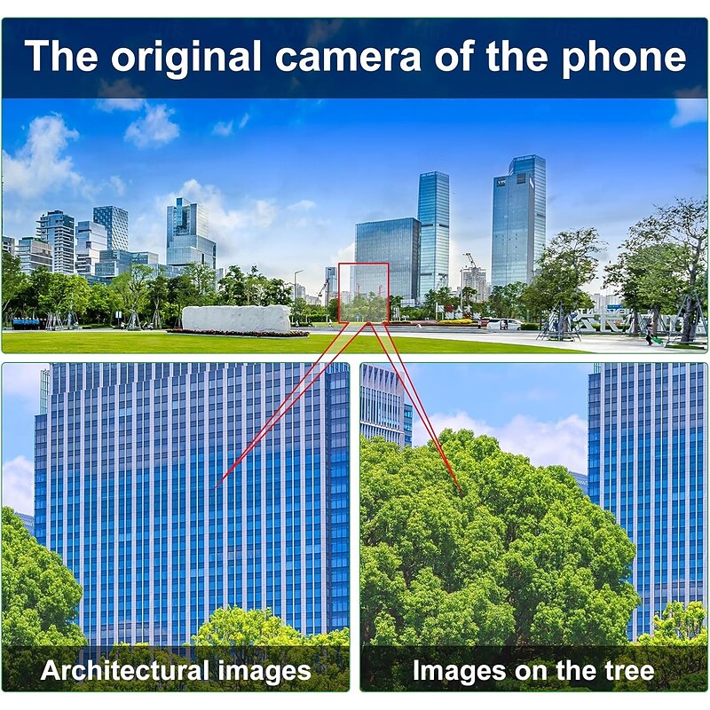 Phone Camera Lens Kit 36X/64XTelephoto Lens for iPhone with E-Clip and Tripod, Suitable for Most Smartphones4