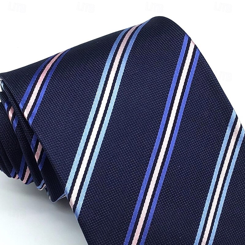 Men's Ties Business Solid Color Striped Formal Office Work3