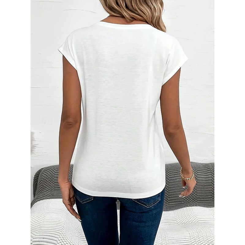 Women's Camisole Tank Top Solid Color Bohemia Vintage Stylish Sleeveless Crew Neck Regular Tops Daily Weekend Vacation Wear Print White Summer2