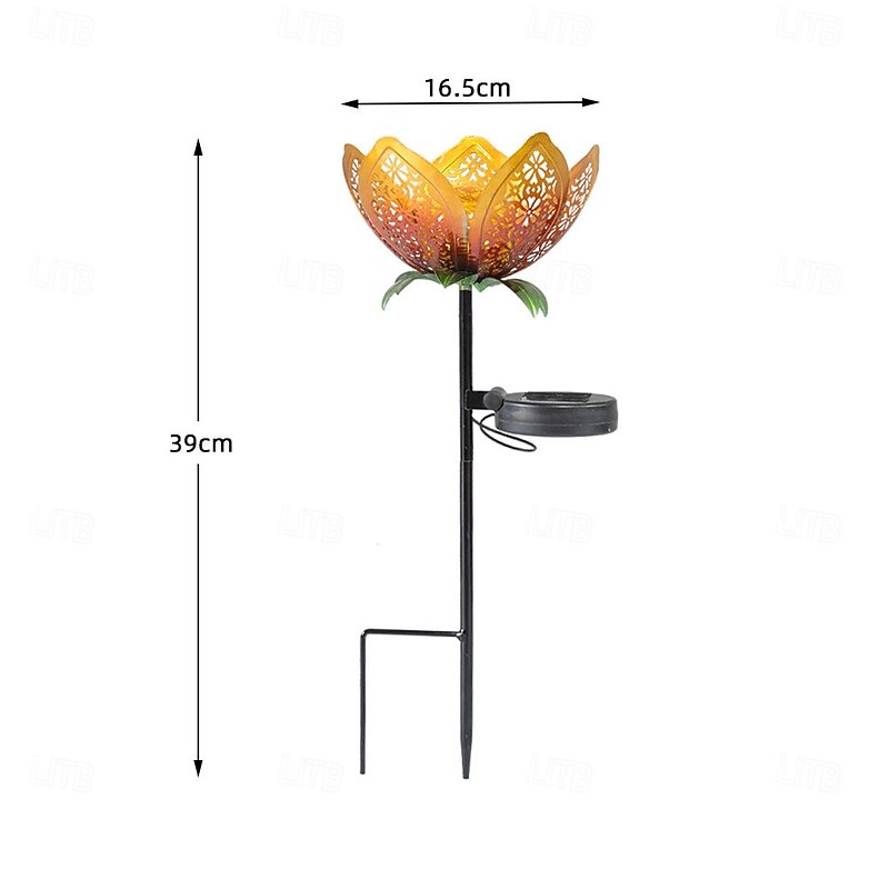 Solar Lights Outdoor Garden, Lotus Flower Solar LED Landscape Light. Waterproof Outdoor Decorative Ornaments for Pond Yard Lawn Pathway4