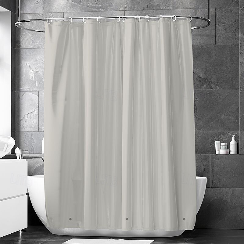 Shower Curtain PEVA Waterproof Mould Proof&Mildew Resistant Bathroom Curtains with Hooks Easy Installation Quick-Drying 180cm*180cm(70