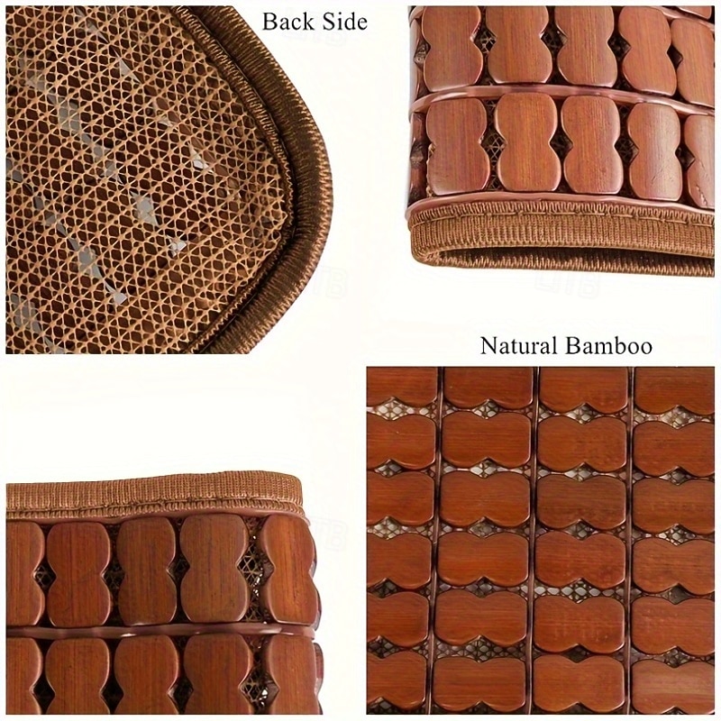 Bamboo Car Seat Cushion Breathable & Cool for Summer Universal Fit Non-Textile Material Comfortable Outdoor Seat Pad4