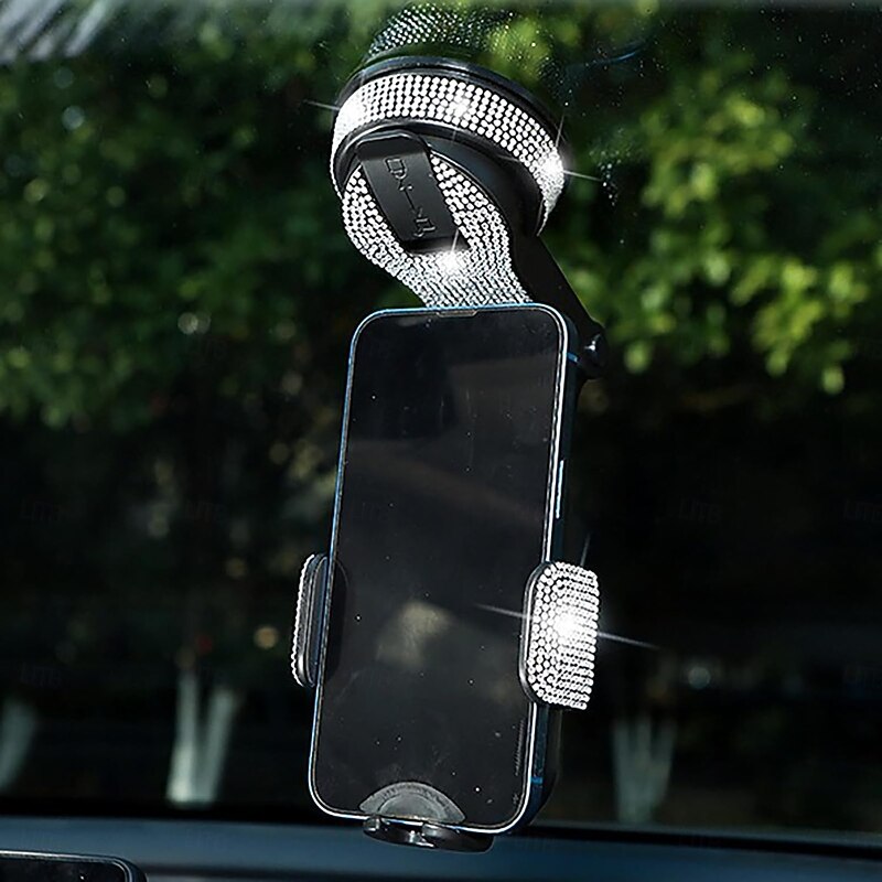 Car Diamond Cell Phone Holder Suction Cup Car Phone Holder Universal Multifunctional 360 Rotating Anti-Handshake Navigation Bracket2