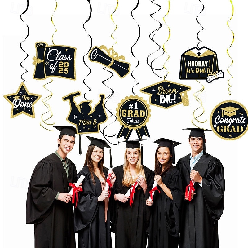 24 Pcs 2025 Graduation Party SuppliesHanging Swirls for Graduation Party Decorations