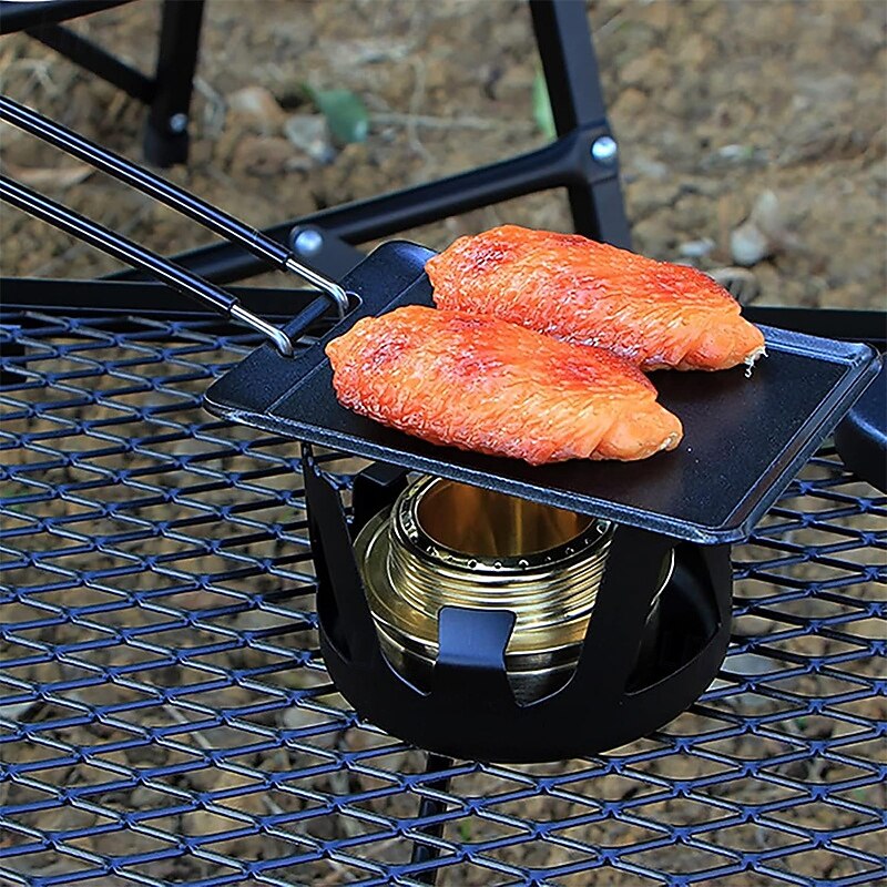 Mini BBQ Pan Barbecue Tray Portable Compact Easy to Clean BBQ Grill Pan Barbecue Plate Camping Grill Pan for Camping Home Outdoor BBQ Grill Pan Portable Baking Plate2