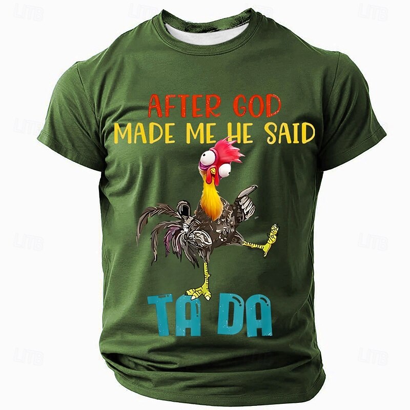 Men's T Shirt Animal Funny Crew Neck Clothing Apparel 3D Print Party Holiday Short Sleeve Graphic Fashion Cool Daily2