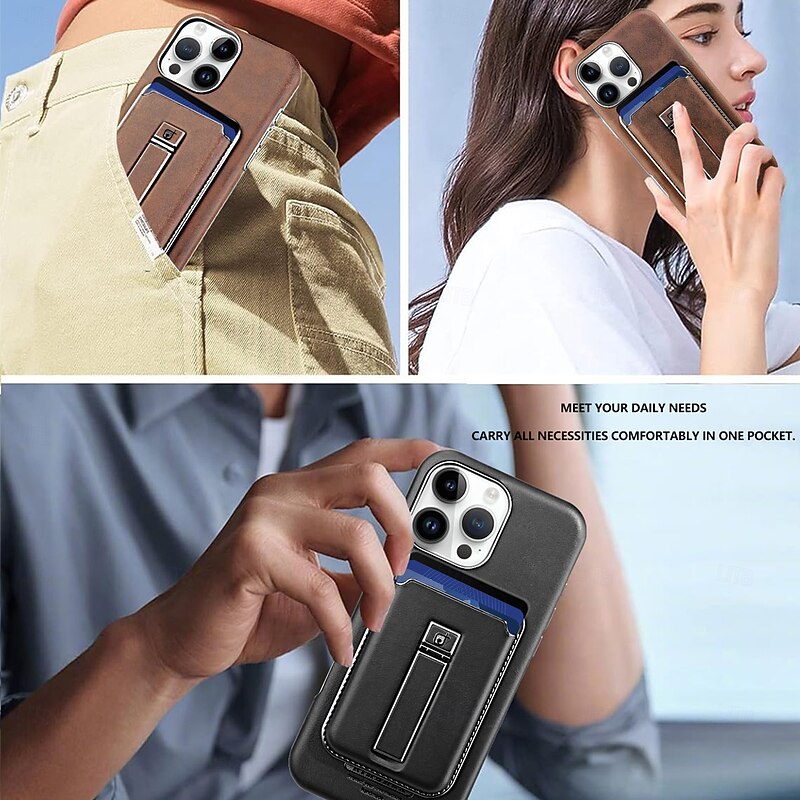 Phone Case For iPhone 16 15 14 Pro Max Plus 13 12 Pro Max Back Cover Magnetic Adsorption with Stand Holder Magnetic Support Wireless Charging Retro4