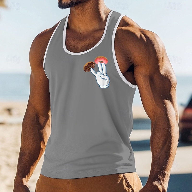 Men's Adult Humor T Shirt Vest Top Sleeveless T shirt 3D Print Crew Neck Shirt Vacation Fashion Daily Street Casual Daily Black Red Blue Summer Spring Clothing Apparel S M L XL XXL XXXL4