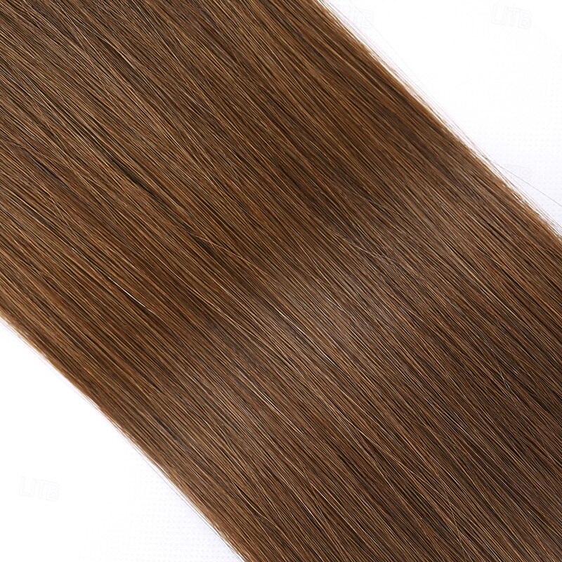 Human Hair Extensions Seamless 4# Brown Color Hair Tape In Straight Hair 18Inch 60G 20Pcs4