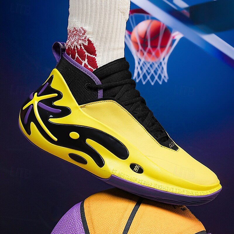 Men's Yellow and Black Basketball Shoes with Dynamic Design – Lightweight Sneakers for Basketball and Sports Performance3