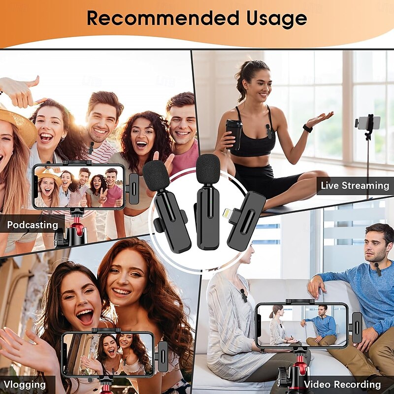 Wireless Lavalier Microphone for iPhone and Android, USB-C Mini Microphone with Noise Reduction, Perfect for Recording, Vlogging, YouTube, TikTok, Podcasts, and Interview Video3