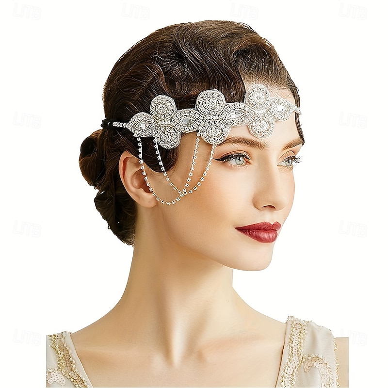 1920s The Great Gatsby Flapper Headband The Great Gatsby Retro Sparkling Glitter Crystal / Rhinestone Collarless Fancy Dress Women's Halloween Carnival Masquerade Party Masquerade Festival Adults'2