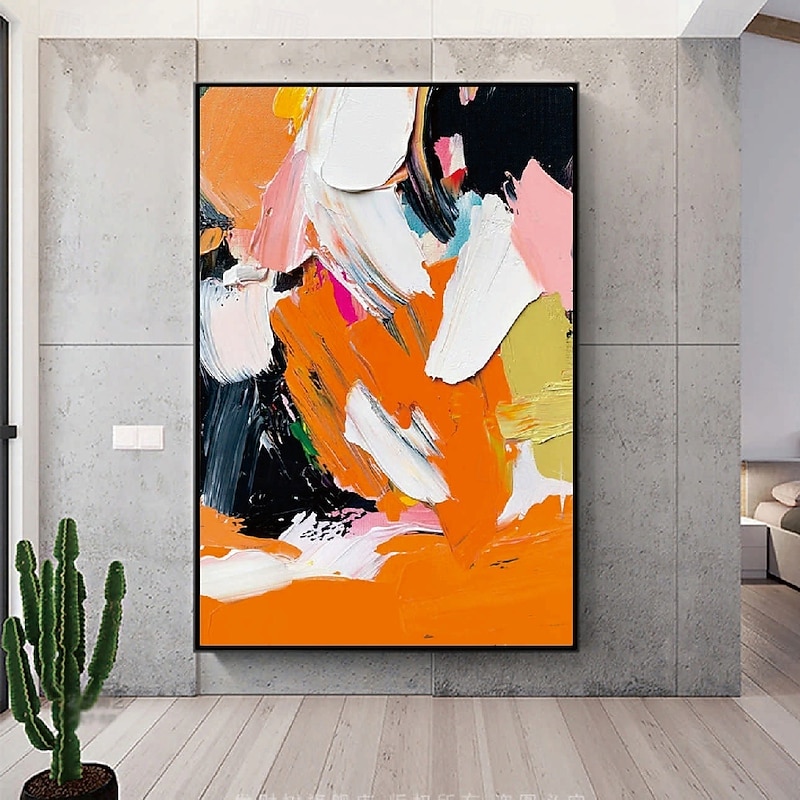 Large oil painting Hand Painted Orange abstract oil painting Black oil painting Handmade modern painting modern office art canvas paintings for living room bedroom wall decoration3