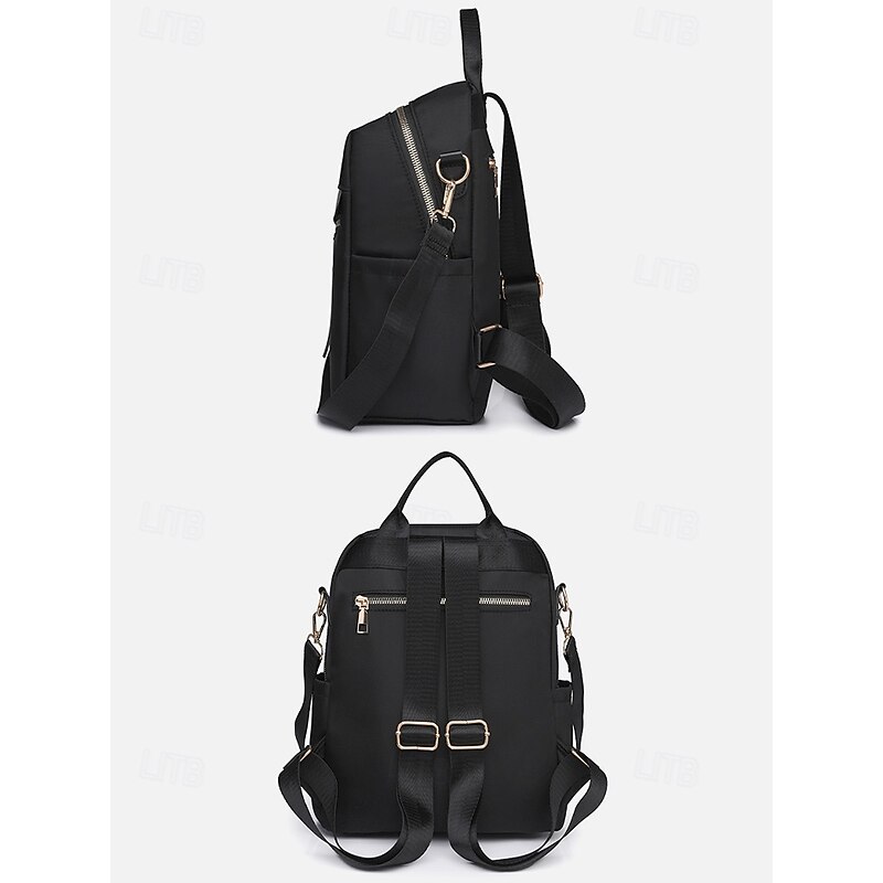 Women's large capacity water-resistant backpack - can be carried on one shoulder, stylish tassel details, zipper closure, suitable for work, school and daily use4