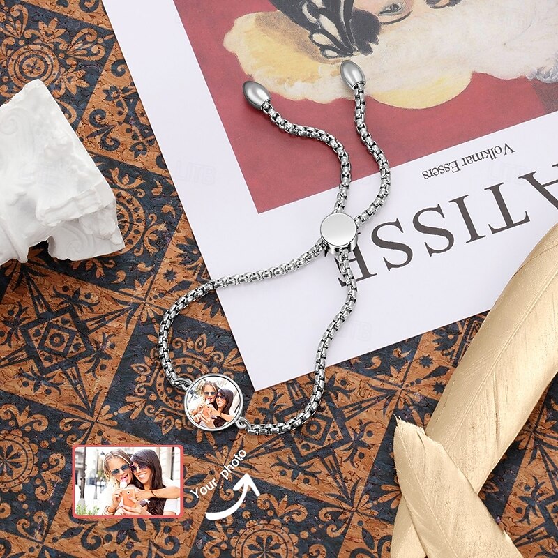 Personalized Custom Bracelet Custom Best Gift for Mom - Photo Engraved, Perfect for Mother's Day, Women's Day, Valentine's Day, Christmas, Anniversary, or Birthday4