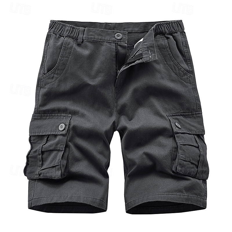 Men's Cargo Shorts Camo Shorts Shorts Summer Shorts Multi Pocket Flap Pocket Plain Camo / Camouflage Comfort Wearable Knee Length Outdoor Sport Daily Fashion Casual Camouflage khaki Black3