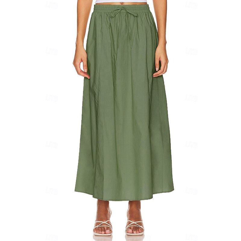 Retro Vintage Medieval Renaissance Long Length Skirt Cottagecore Solid Color Fancy Dress Women's Fantasy Vacation LARP Ren Faire Adults' Skirt Spring & Summer2