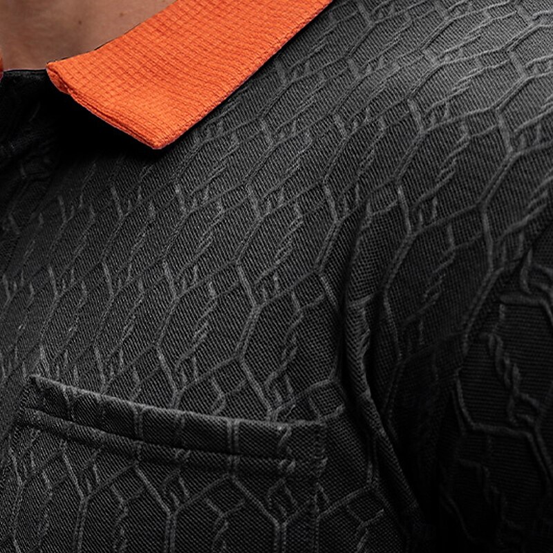 Men's Golf Polos Shirts Knit Polo Work Casual Lapel Ribbed Polo Collar Short Sleeve Basic Modern Geometric Color Block Buttons Knitted Spring & Summer Regular Fit Black White Royal Blue Green Light3