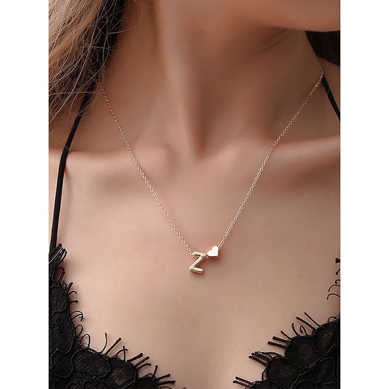 26 Initials Personalized Gold Heart Letter Necklace and Bracelet Set - Exquisite Letter Jewelry for Women and Girls, Romantic Gift for Graduation, Birthday or Valentine's Day4