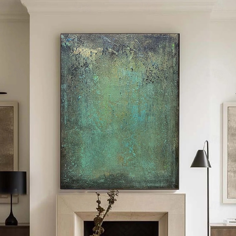 Large handmade Green abstract oil painting Grey abstract oil painting handmade painting modern artwork oil paintings for wall office art living room wall decoration4