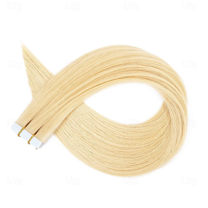 613# Blond Remy Human Hair Tape In Extensions Seamless Straight Hair 18Inch 50G 20Pcs2