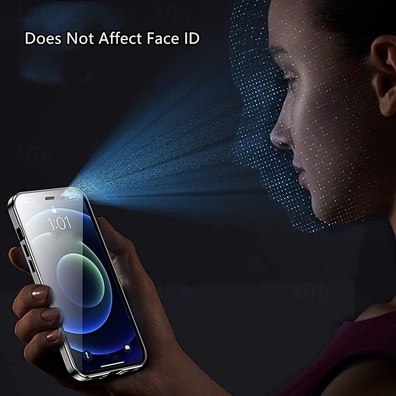 Phone Case For iPhone 14 Pro Max Plus 13 12 11 Pro Max Magnetic Adsorption With Magsafe Double Sided Shockproof Tempered Glass Metal3