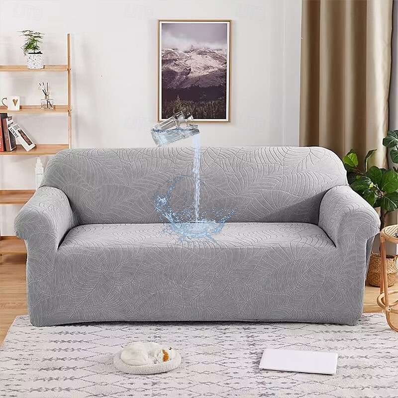 Stretch Couch Covers Water Resistant Sectional Sofa Cover For Dogs Pet, Farmhouse Slipcovers For Love Seat, L Shaped,3 Seater, U Shaped, Arm Chair Washable Couch Protector Soft Durable