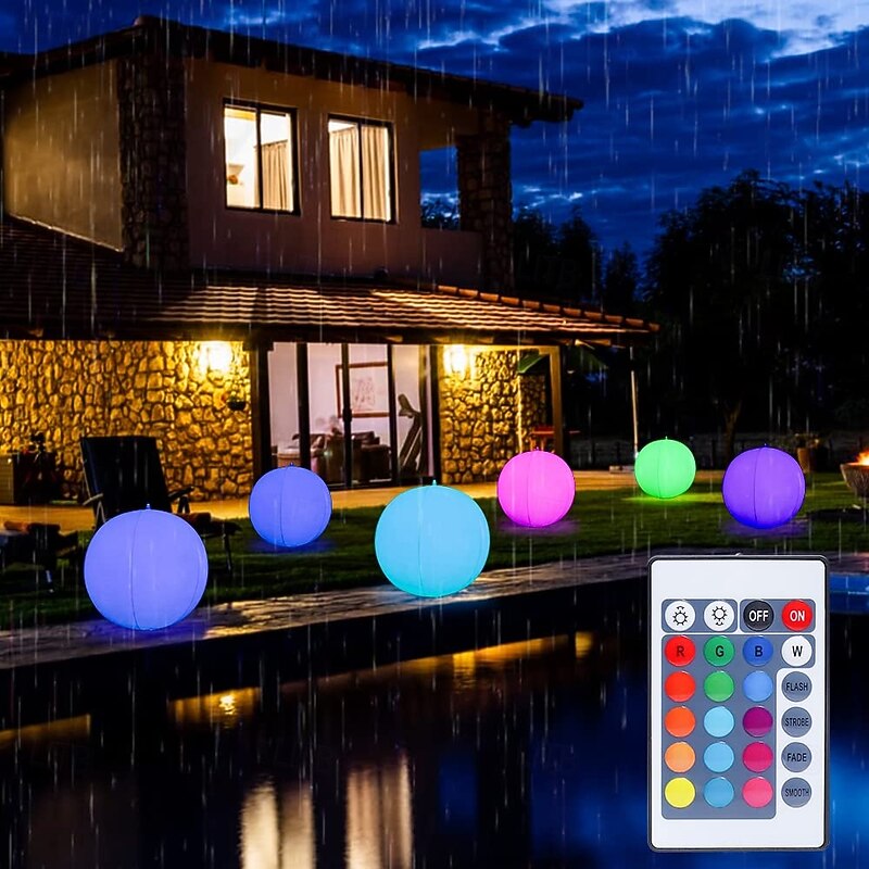 1 Pc 40cm Outdoor Solar Waterproof Inflatable Balloon Pool Light Courtyard Lawn Garden Pond Fountain Outdoor Party Landscape Atmosphere Light Floating Light