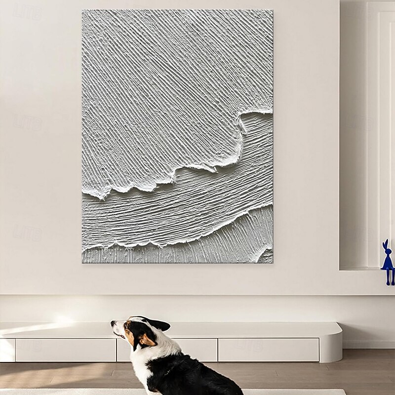 Handmade Oil Painting Canvas Wall Art Decoration Simple Abstract Texture Sea Wave for Home Decor Stretched Frame Hanging Painting/Rolled Frameless Unstretched Painting3