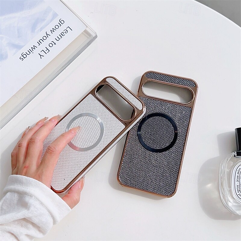 Phone Case For Google Pixel 9 Pro Pixel 9 Pro XL Pixel 8 Pro Pixel 8 Pixel 9 Back Cover Magnetic Adsorption Magnetic Support Wireless Charging Shockproof Color Gradient Geometric Pattern PC PU Leather3