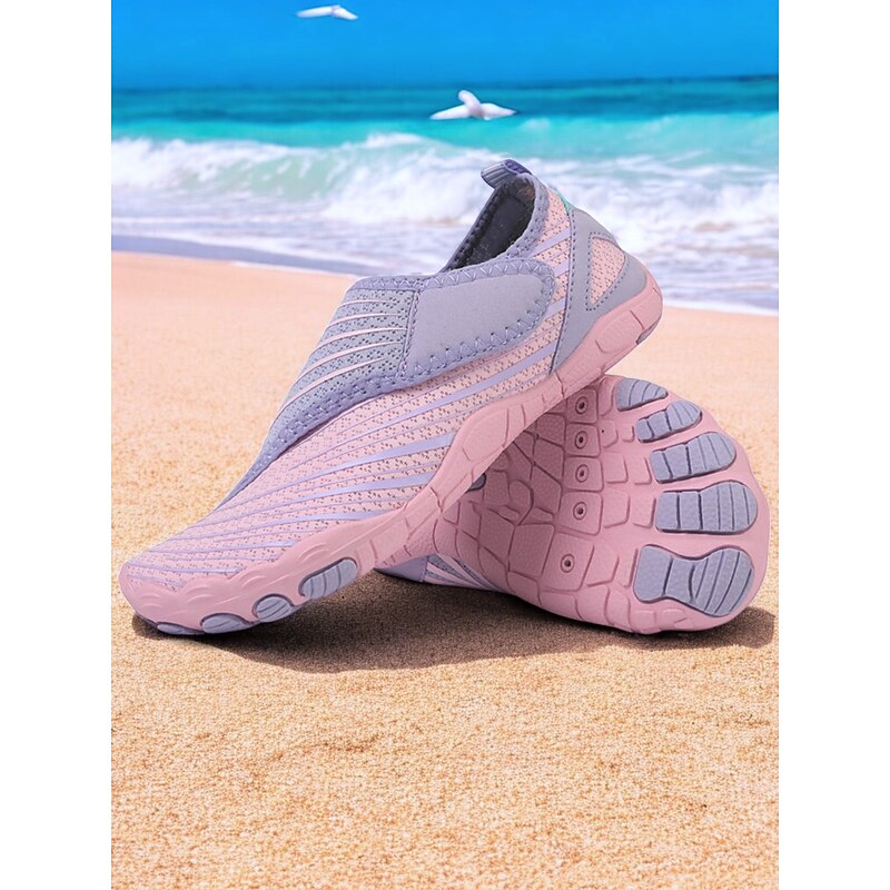 Breathable Water Shoes for Women – Stylish Velcro Mesh Barefoot Aqua Shoes for Beach, Kayaking, Swimming & Travel, Quick-Drying Lightweight Swim Footwear3