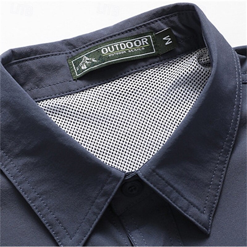 Men's Shirt Summer Shirt Casual Shirt Button Up Shirt Cargo Shirt Black Blue Green khaki Army Green Short Sleeve Plain Shirt Collar Vacation Hawaiian Pocket Clothing Apparel 100% Cotton Fashion4