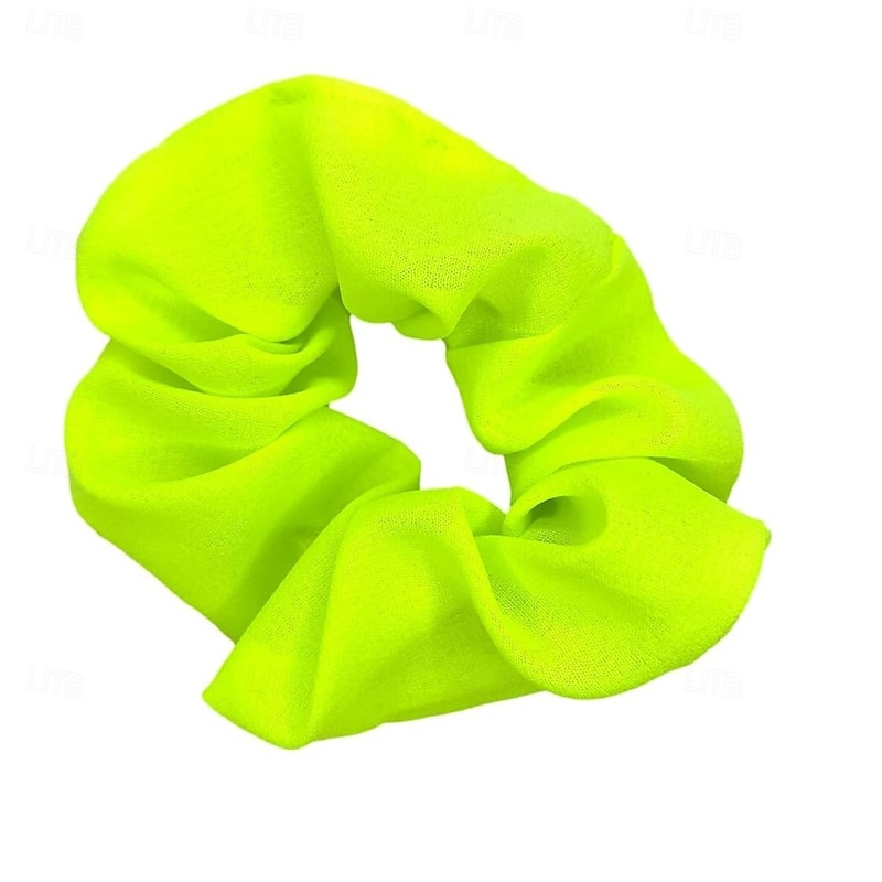 4 PCS Neon Scrunchies Set Retro Vintage 1980s Hair Accessories Scrunchies Disco Solid Color Women's Halloween Carnival Pride Parade Pride Month2