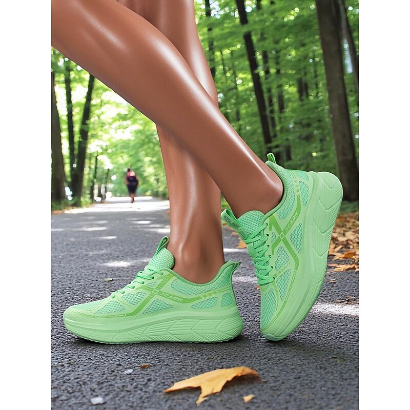 Women's Mesh Running Shoes – Lightweight Breathable Lace-Up Sneakers for Park Jogging and Fitness Training
