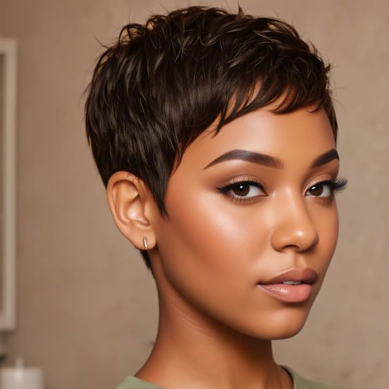 Short Pixie Cut Hair Wigs Synthetic Wigs for Black Women Short Wig Female Hairstyles4