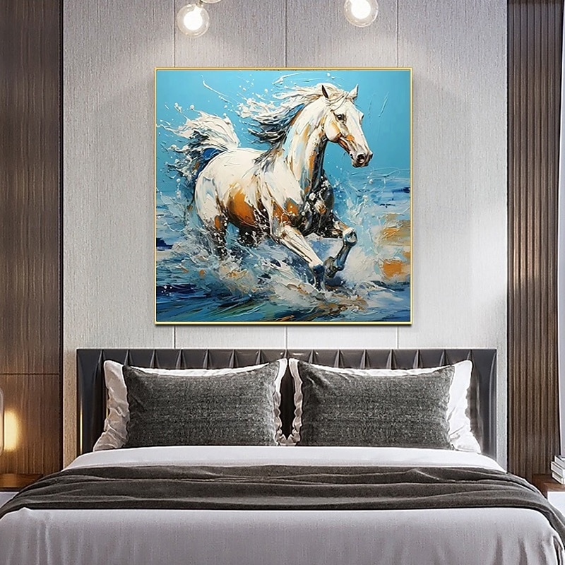 Handmade Oil Painting Canvas Wall Art Decoration Modern Fine Horse Gallop  for Home Dance Studio Decor Rolled Frameless Unstretched Painting4