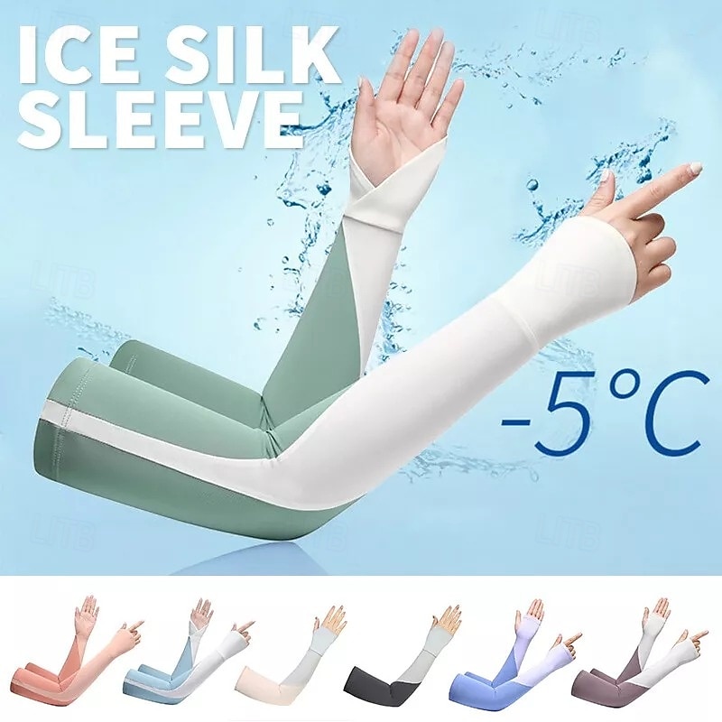 Sun Protection Sleeves Ice Silk Ice Sleeves Men's Cool Breathable Cycling Summer Women's Sports Thin Anti-ultraviolet Elastic