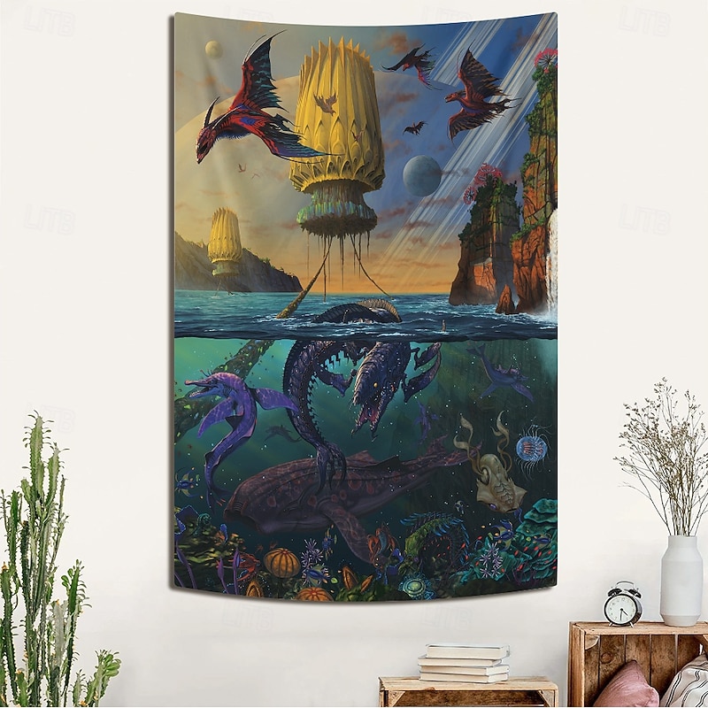 "Cyris Undiscovered" by Vincent Hie Hanging Tapestry Wall Art Large Tapestry Mural Decor Photograph Backdrop Blanket Curtain Home Bedroom Living Room Decoration4