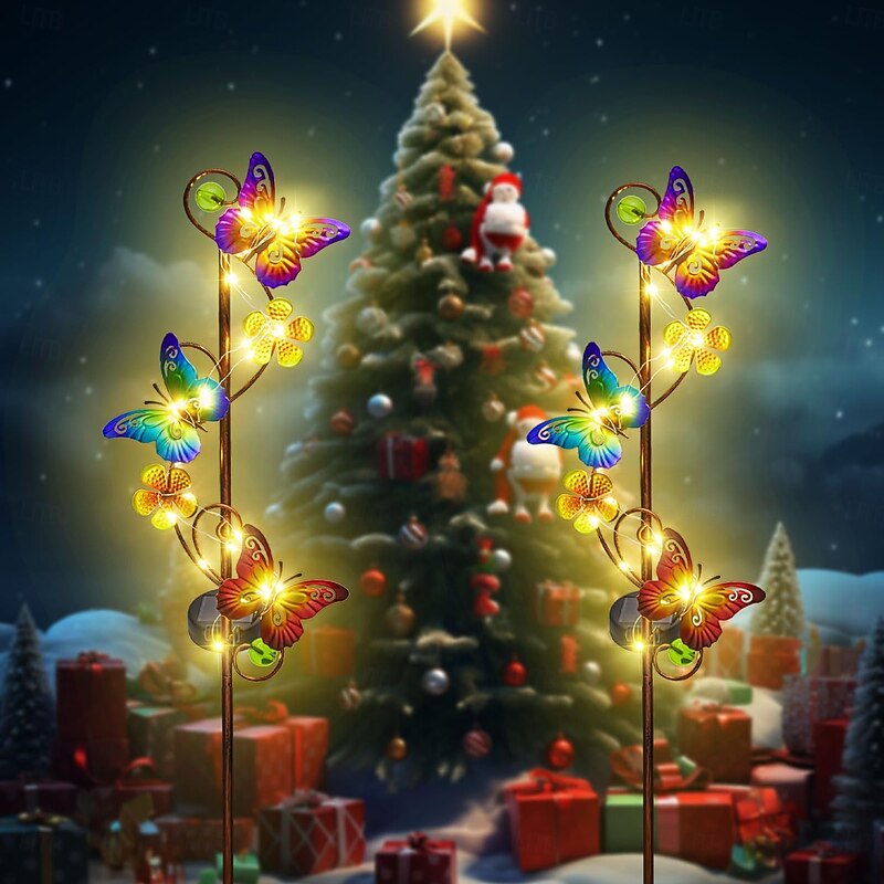 1 Pc Outdoor Solar Butterfly Lights Grounds Plug in Light Courtyard Garden Lights Lawn Path Landscape Light Wedding Festival Atmosphere Decorative Light4